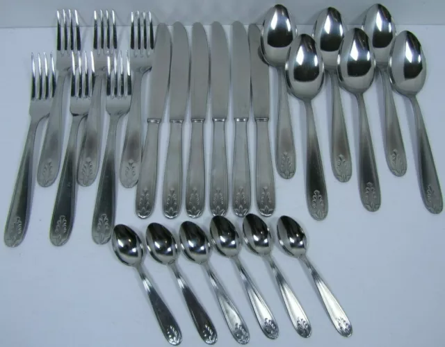 Vintage Calderoni Flatware 24 pce Silverware Stainless Italy - Unknown Pattern