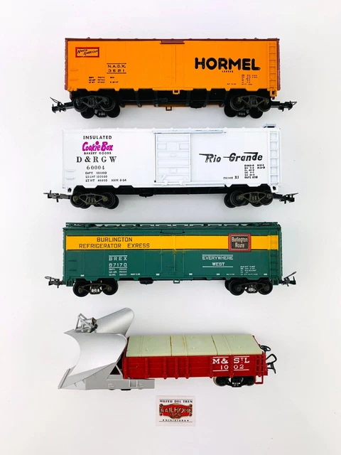 Ms18 Rivarossi H0 - Lot De 4 Wagons De Marchandise Usa Divers - Offre !