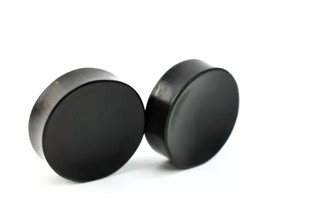PAIR Solid Ebony Wood Double Flare Saddle Plugs Tunnels Gauges Body Jewelry
