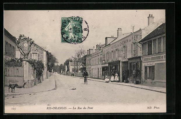 CPA Ris-Orangis, La Rue du Pont 1907