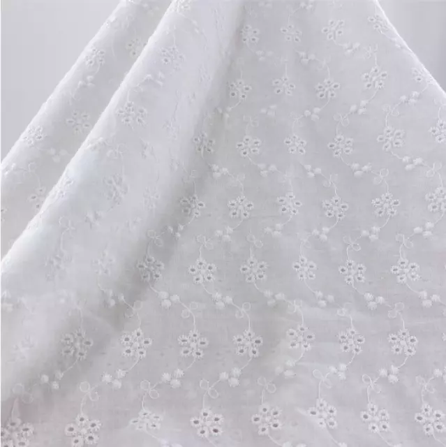 Spitze, Weiß Baumwolle Spitzenborte, Spitzenstoff, Kleidung Lace 135cm Breit