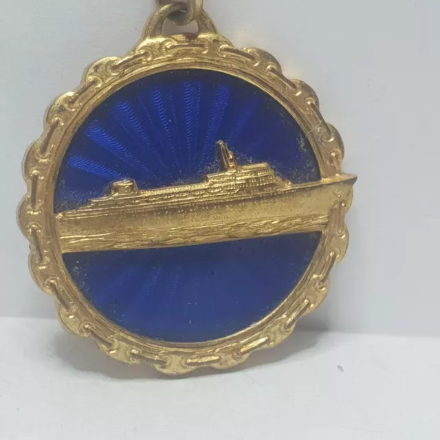 Home lines SS Oceanic Keyring Ship fob berton midland 31 mm diameter