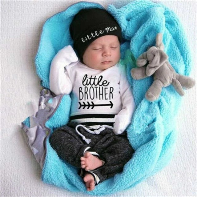 3 pz/set Top Romper Neonato Bambini + Pantaloni Lunghi + Cappello Abbigliamento Regalo