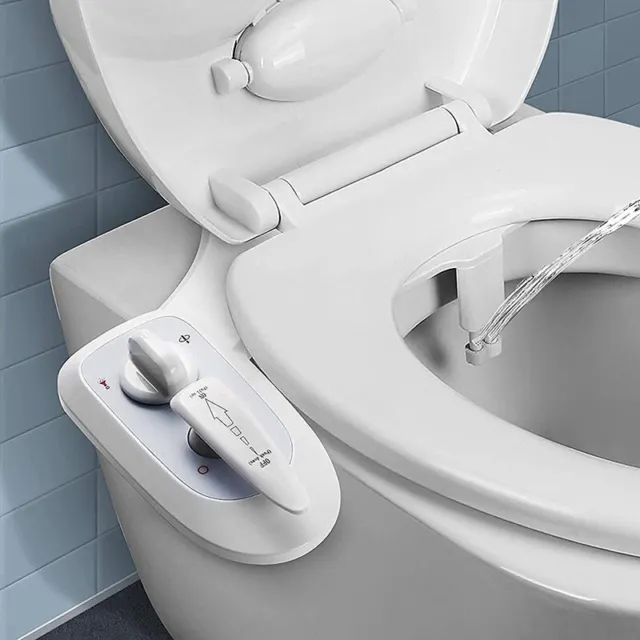 Dusch WC Aufsatz Bidet Taharet Toilette Taharat Warmwasser f. Damen BisBro  SLIM