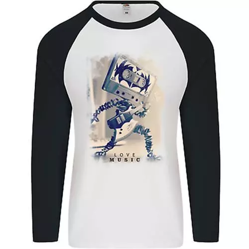 Love Musica Rock N Rotolo Chitarra Uomo L/S Baseball T-Shirt