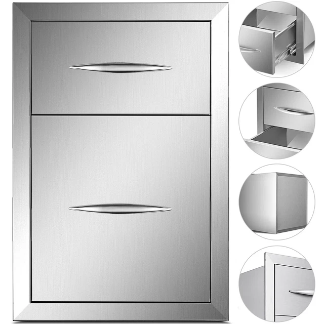 Outdoor Kitchen BBQ Island Components Stainless Steel Access Drawer Grill Smoker