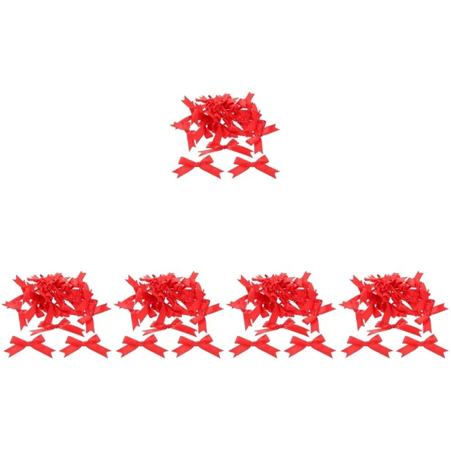 150 Pcs Christmas Wreath Bows Xmas Tree Ornaments Red Bow Ribbon