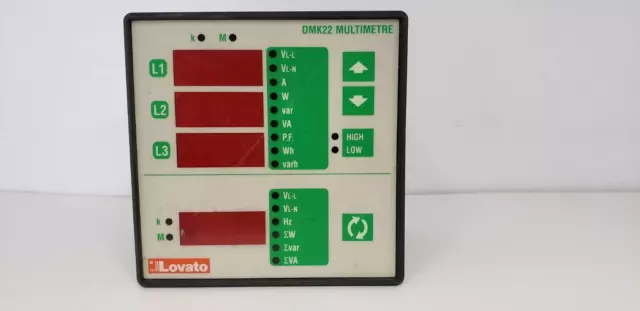 Lovato Dmk22 (Dmk22 Or) Multimeter, 208-240Vac, Flush Mount