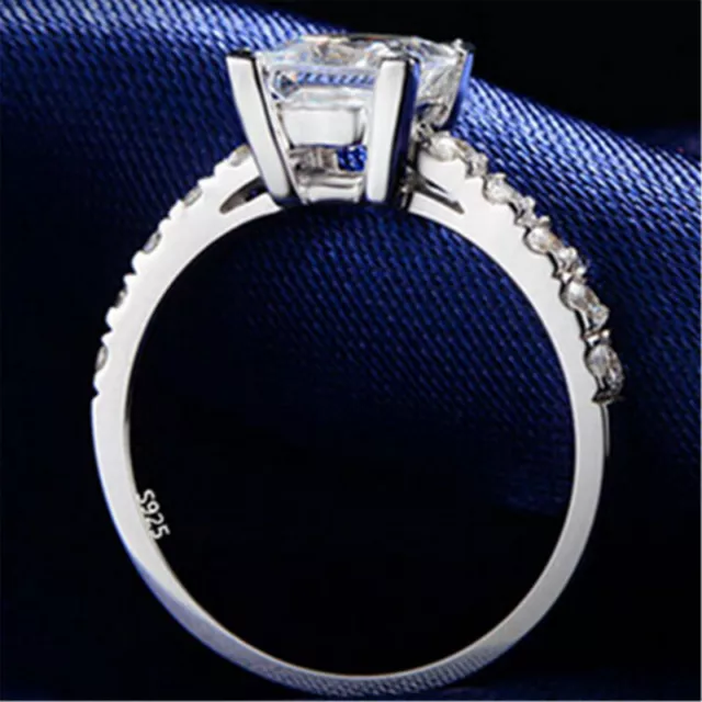 Sterling Silver Princess Cut Cubic Ring 3