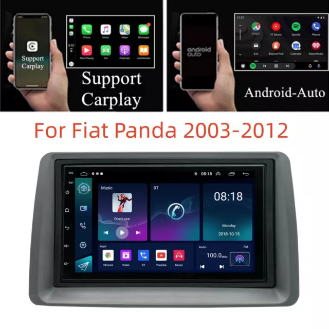 7'' Android 12 Car Stereo Radio GPS WIFI Player For Fiat Panda 2003-2012 Carplay