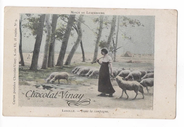 Ancienne Tôle Publicitaire Chocolat Vinay – Vache à Lait, Rare, étain (occasion)