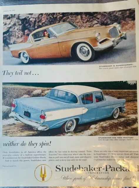 1957 Studebaker-Packard Golden Hawk Supercharged - Vintage Ad