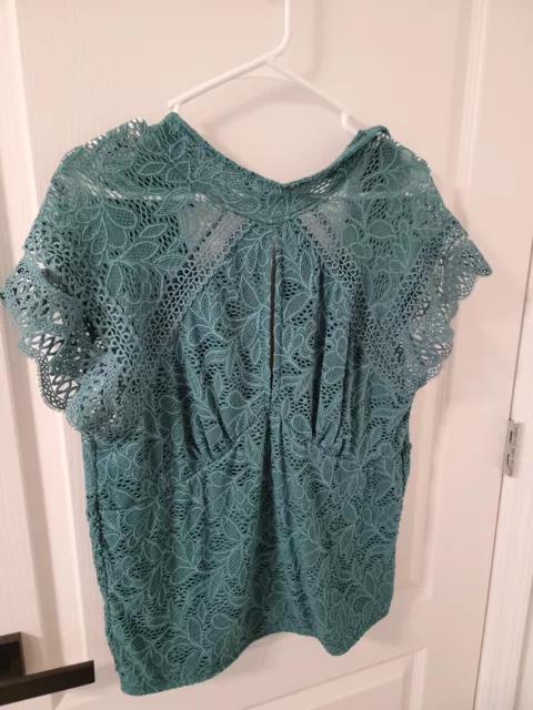 Ladies Size Extra Large Lace Blue Buckle Shirt