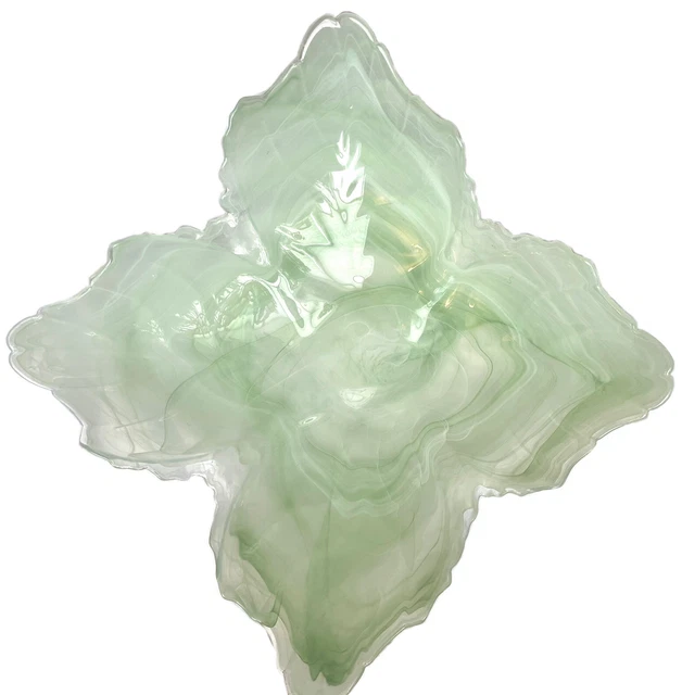 LAVORAZIONE ARTE MURANO Glass Centerpiece 11” Venetian Splash Bowl