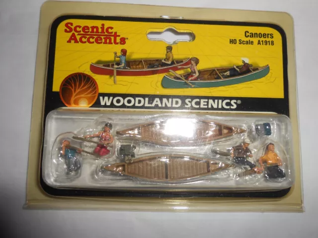 HO Scale Woodland Scenics A1918 Canoers Figures Scenic Accents 3
