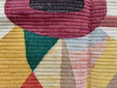 Peruvian rug for floor or wall Llama wool  Inca harp player  36' x 48' 2