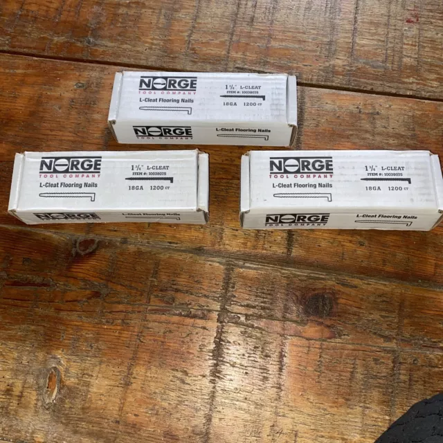 Norge Tool Company- 1 3/4 L- Cleat - 18Ga 1200 Per Box X 3 Boxes