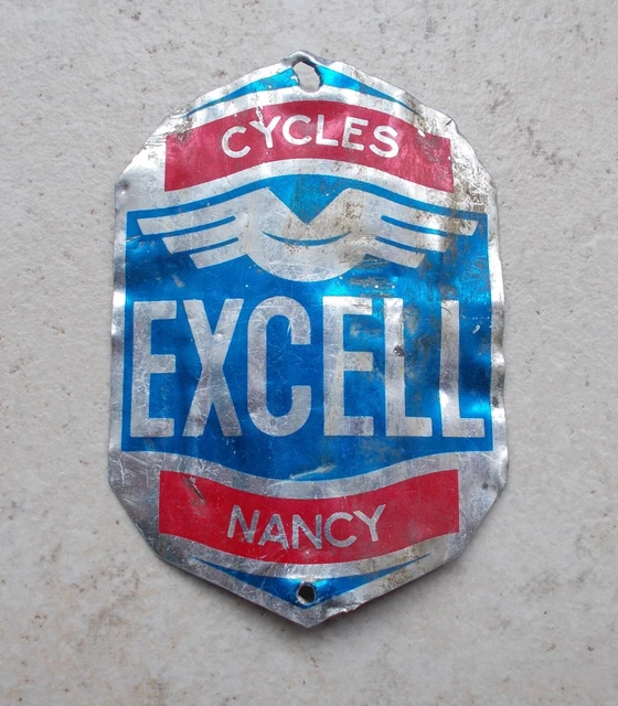 Plaque vélo ancienne Identification France bicyclette headbadge métal silver #18 - France