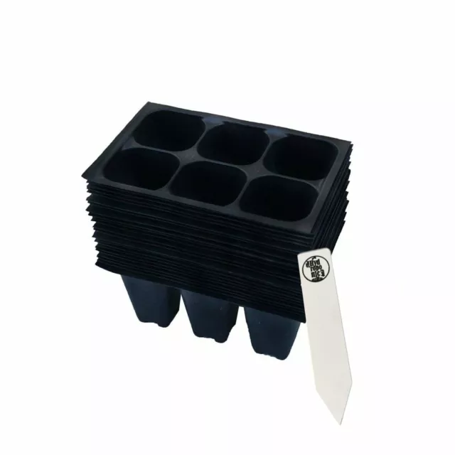 Seedling Starter Trays, 144 Cells: (24 Trays) + 1 Plant Label, Seed Starting Kit