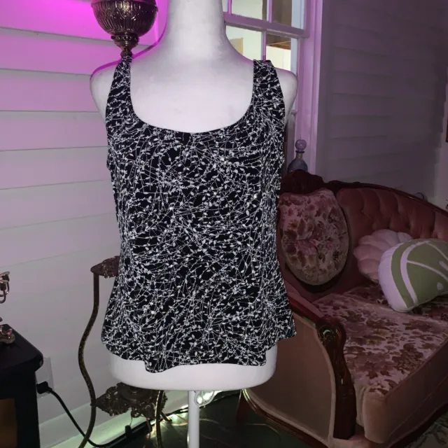 90s Vintage glitter Tank Top Alex evenings Size XL Y2k