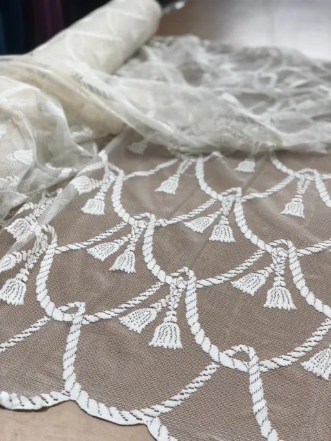 2 metres x 260cm Drop LIMITED Stock Madison Avenue Stunning Lace curtain-WHITE 2