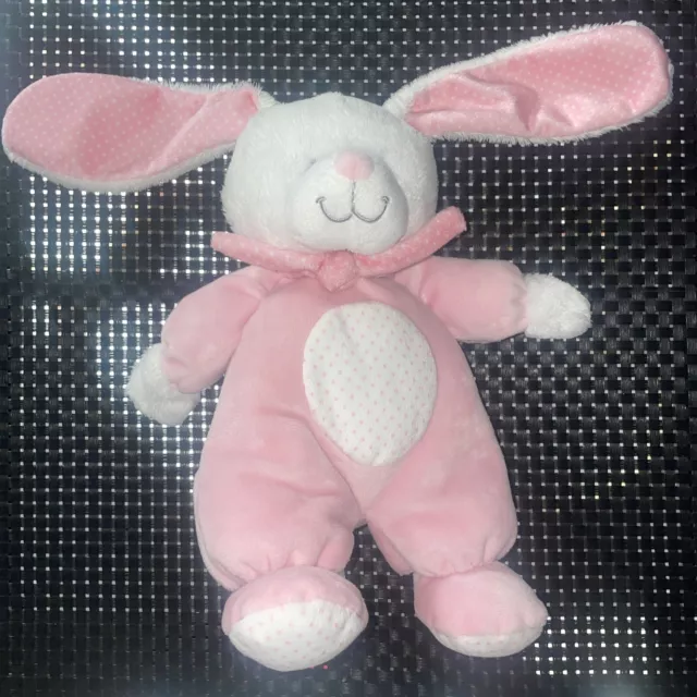 Ca5 Doudou Peluche Tex Lapin Rose Blanc Pois Foulard 36Cm Comme Neuf