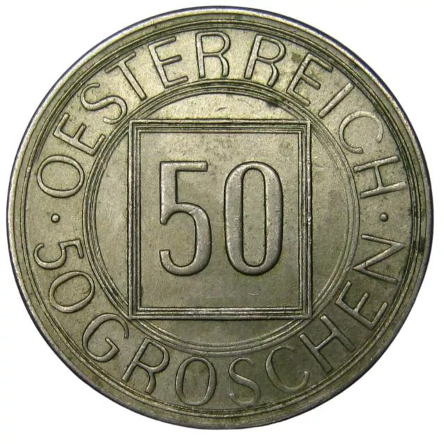 AUSTRIA - 1934 50 Groschen KM# 2850 Choice Lustrous High Grade 2