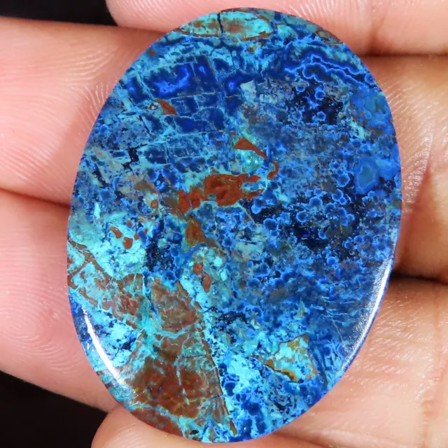 Pietra preziosa naturale cabochon azurite 43,05 cts. (26x35x4 MM) Forma ovale