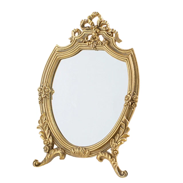 Espejo de maquillaje vintage marco de resina espejo decorativo espejo de pared elegante
