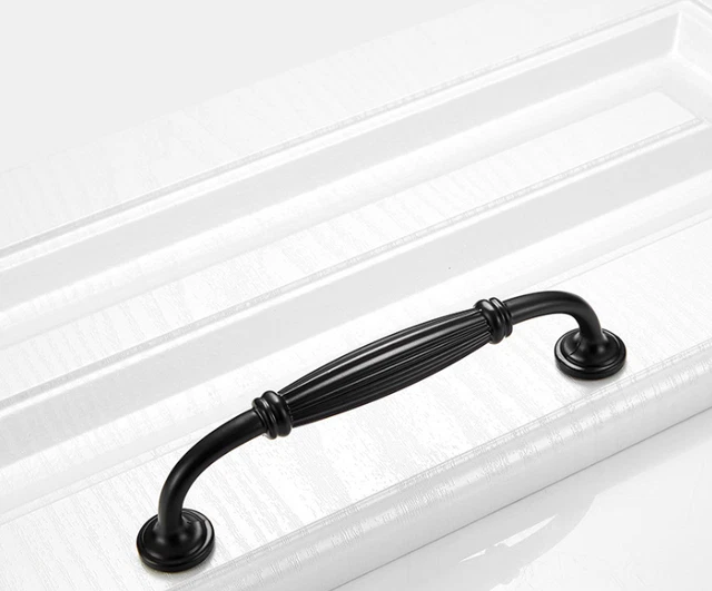 Zinc Alloy Black Cabinet Handles American style Kitchen Cupboard Door Pulls