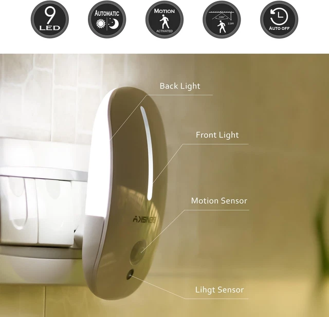 SENSKY MOTION SENSOR Night Light Plug in Walls LED Night Light, Eye