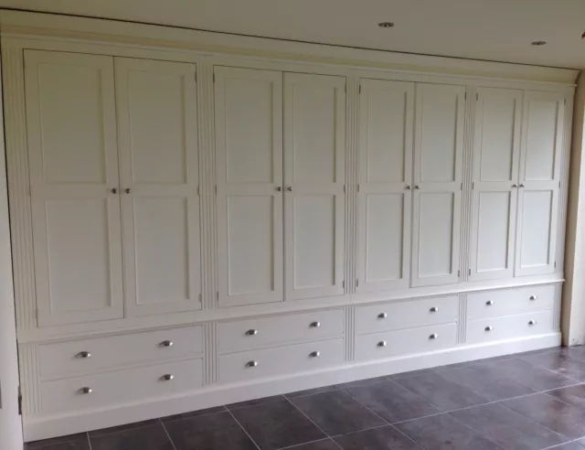 Wardrobe - Painted 8 Door 8 Drawer - with fluting detail