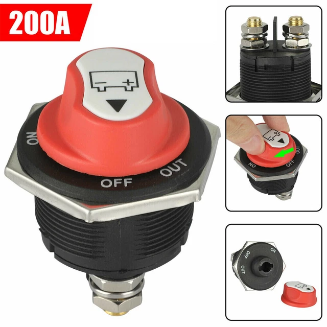 200A BATTERY ISOLATOR Switch Disconnect Power Cut Off Kill for Car Boat