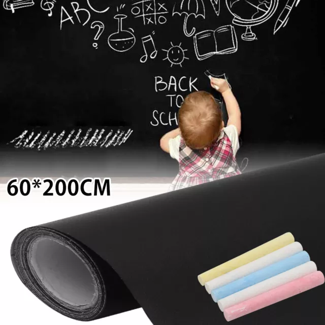 Removable Chalkboard Sticker Blackboard Vinyl Wall Decal Board Paper 5 Chalk✃