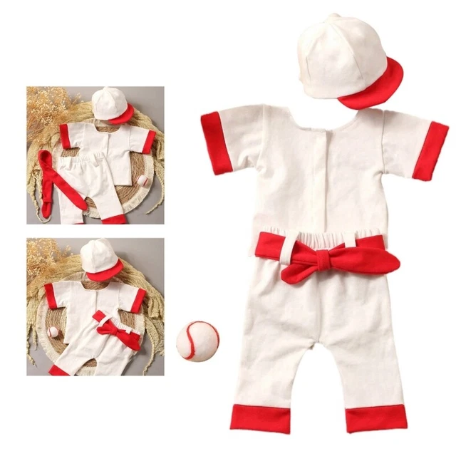 Infant Photo Costume Hat & Baseball Uniform Photo Clothes Shower Gift
