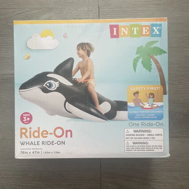 Inflatable Orca Riding INTEX INFLATABLE RIDE On ORCA KILLER WHALE Swimming Pool Float Toy 76 ...