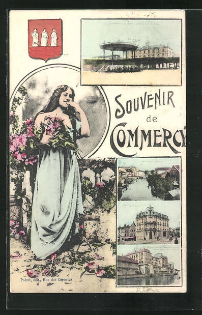 CPA Commercy, L´Hotel de Ville, La Caisse d´Epargne Souvenir de Commercy