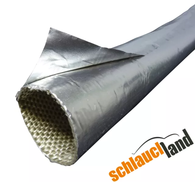 1m Hitzeschutzschlauch Alu-Titan selbstklebend *** Wärmeschutz Aluminium