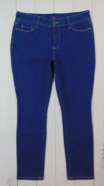 NYDJ Alina Legging Size 14P Denim Dark Wash Women's Blue Stretch Pockets 14 P