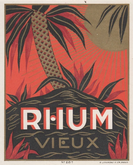 Bier - Ancienne étiquette alcool Belgique Rhum Vieux Homme