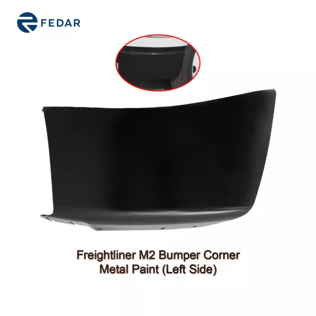 Black Bumper Corner Fit Freightliner M2 Left Side