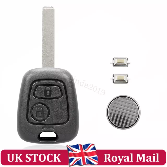 for Peugeot 107 206 207 306 307 407 Citroen 2 Button Remote Key Fob Case Shell