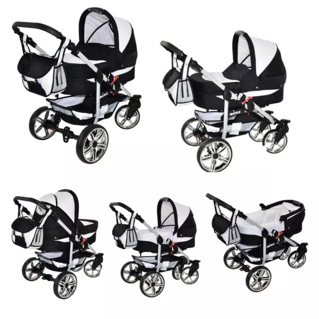 Ensemble complet de poussette combi Matrix II 3 en 1 avec siège auto Lux4Kids 2