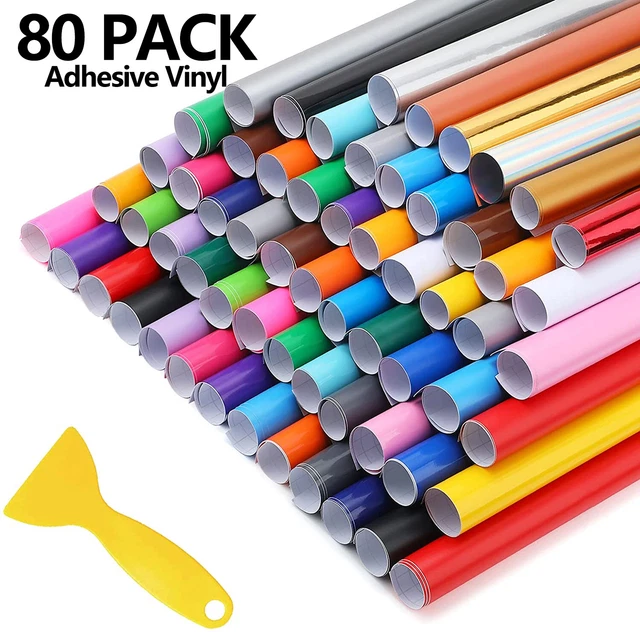 80 PCS PERMANENT Self Adhesive Sign Making Vinyl Sheet Bundle 12