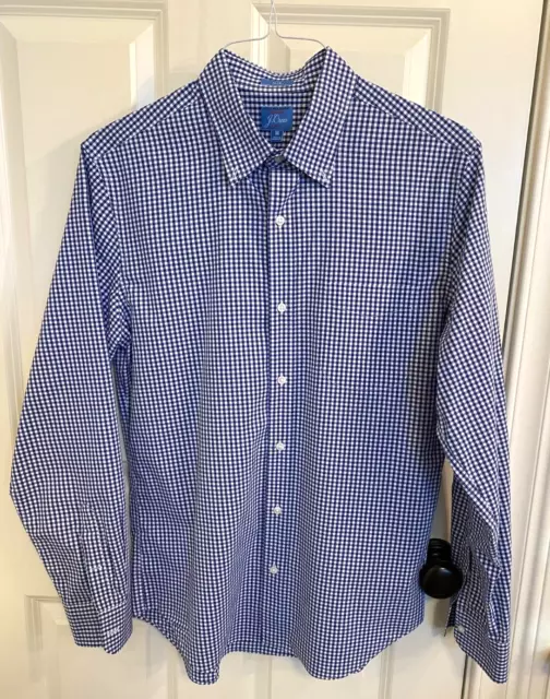 J.Crew Mens "Medium" - Slim Secret Wash cotton poplin shirt - blue gingham