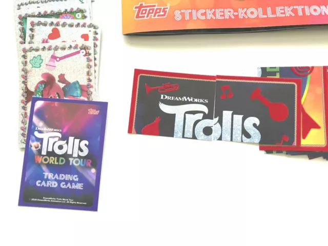 Trolls - World Tour (2020)  Leeralbum + kompletter Satz 1 - 167 ,Topps 2