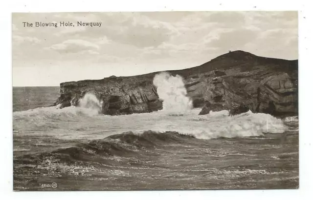 Cornwall Newquay The Blowing Hole Valentine's Series Postcard c.1910's