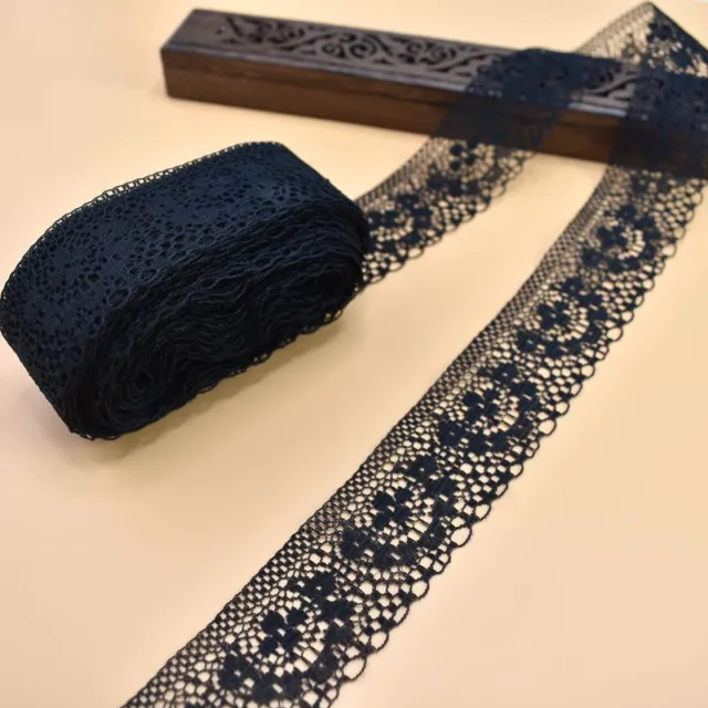 Black Cotton Lace - Diy Sewing Trimming Embroidery African Fabric Ribbon Laces