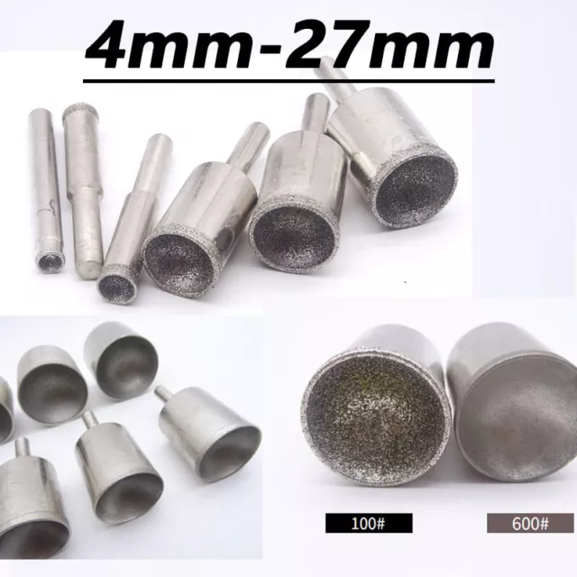 Diamond Grinding Bit Spherical Concave Head Mounted Point 4mm 5mm 6mm 7mm - 27mm