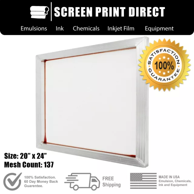Pantallas de marco de aluminio Ecotex® para serigrafía 20"" x 24"" - malla blanca 137